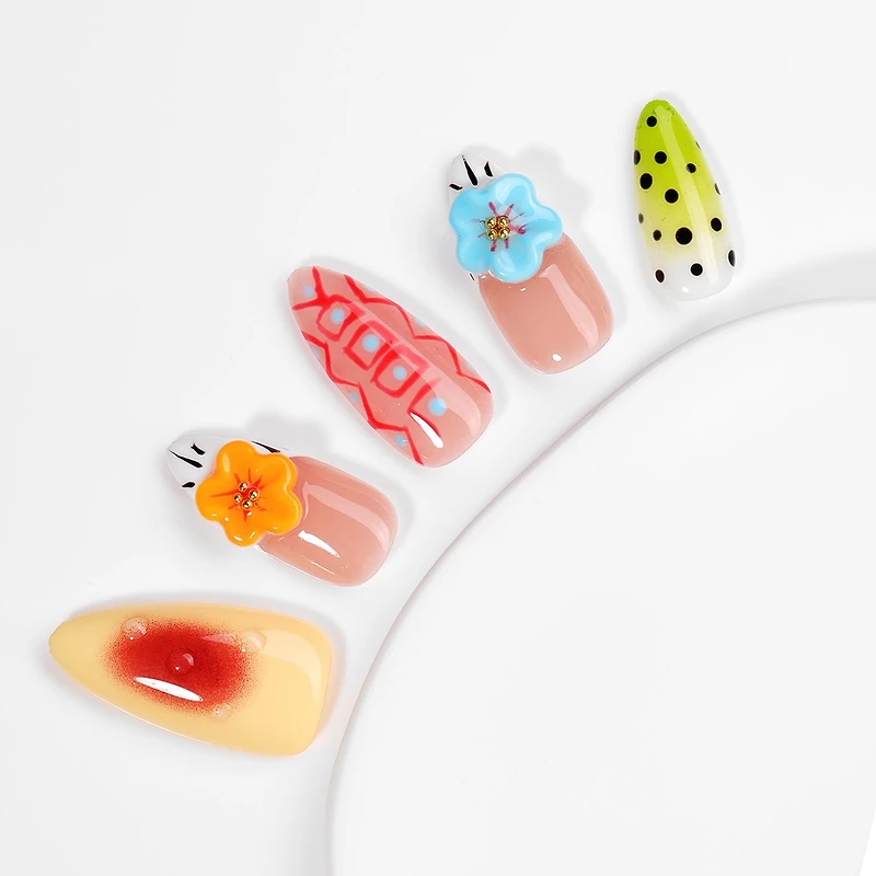 Kiokii Handmade Press-On Nails-CherryBloom Nail Art