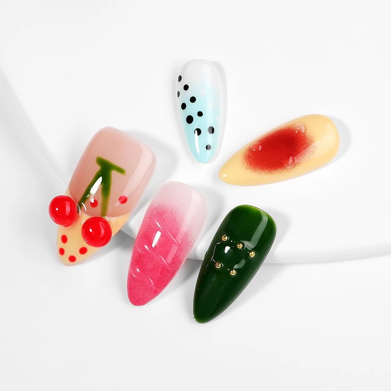 Kiokii Handmade Press-On Nails-CherryBloom Nail Art