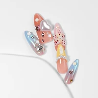 Kiokii Handmade Press-On Nails-Elegant Bloom Nail Art