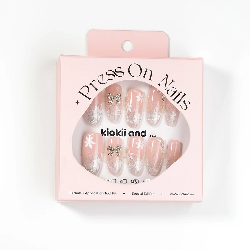 Kiokii Handmade Press-On Nails-Elegant Bloom Nail Set