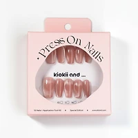 Kiokii Handmade Press-On Nails-Elegant Blush Cat's Eye Nail Set