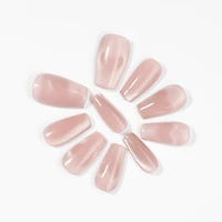 Kiokii Handmade Press-On Nails-Elegant Blush Cat's Eye Nail Set