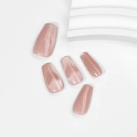 Kiokii Handmade Press-On Nails-Elegant Blush Cat's Eye Nail Set