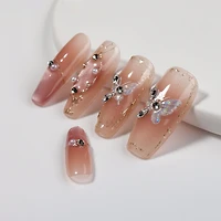 Kiokii Handmade Press-On Nails-Elegant Butterfly Pearl Nail Set