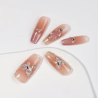 Kiokii Handmade Press-On Nails-Elegant Butterfly Pearl Nail Set
