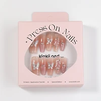 Kiokii Handmade Press-On Nails-Elegant Butterfly Pearl Nail Set