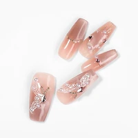 Kiokii Handmade Press-On Nails-Elegant Butterfly Pearl Nail