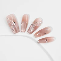 Kiokii Handmade Press-On Nails-Elegant Butterfly Pearl Nail