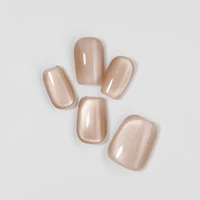 Kiokii Handmade Press-On Nails-Elegant Cat's Eye Bare Nails with Tool Kit