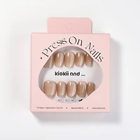 Kiokii Handmade Press-On Nails-Elegant Cat's Eye Bare Nails with Tool Kit
