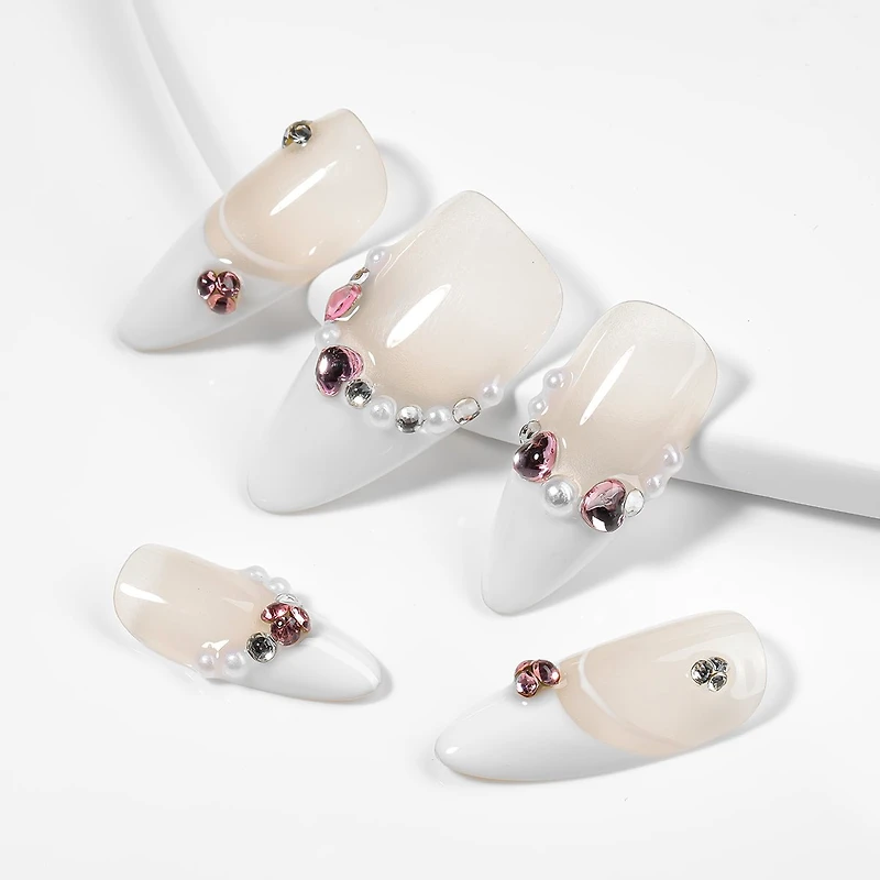 Kiokii Handmade Press-On Nails-Elegant Glitter Nails