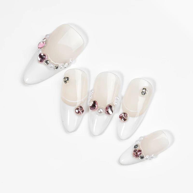 Kiokii Handmade Press-On Nails-Elegant Glitter Nails