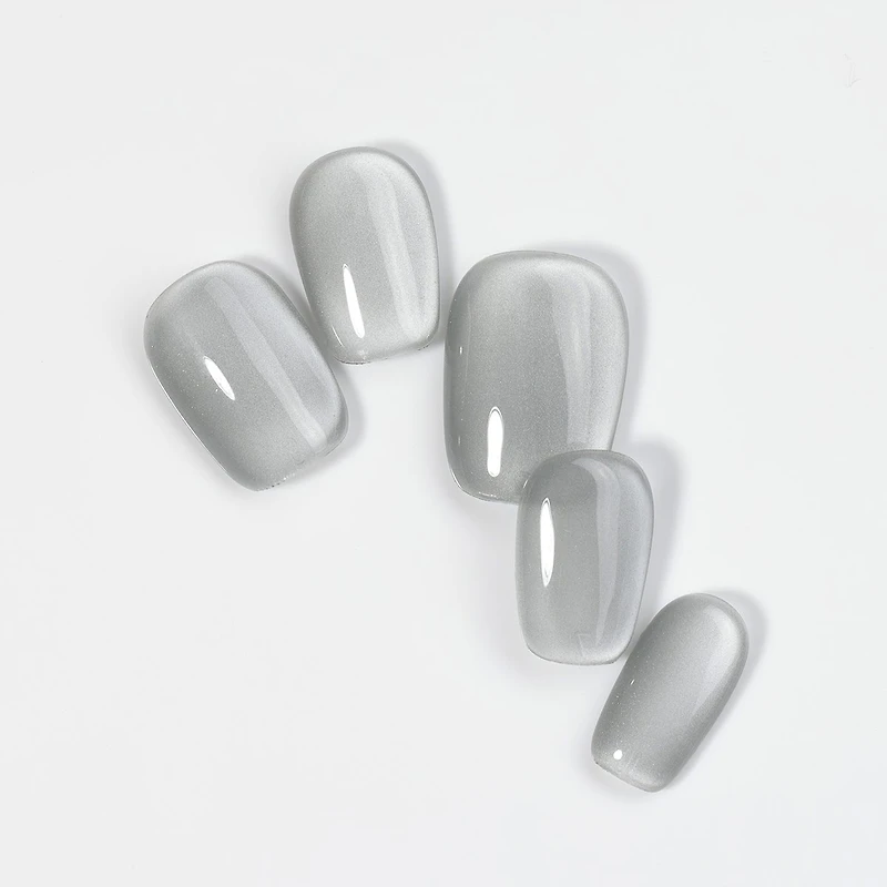 Kiokii Handmade Press-On Nails-Elegant Gray Nail Wraps Pro Kit