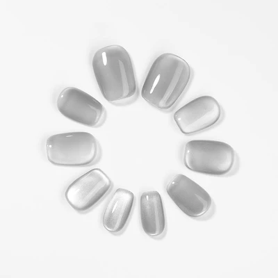 Kiokii Handmade Press-On Nails-Elegant Gray Nail Wraps Pro Kit