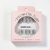 Kiokii Handmade Press-On Nails-Elegant Gray Nail Wraps Pro Kit