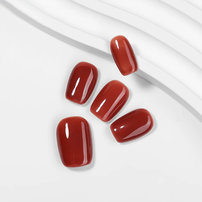 Kiokii Handmade Press-On Nails-Elegant Rouge Nail Set