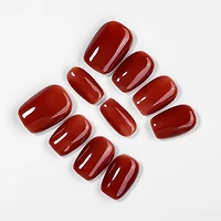 Kiokii Handmade Press-On Nails-Elegant Rouge Nail Set