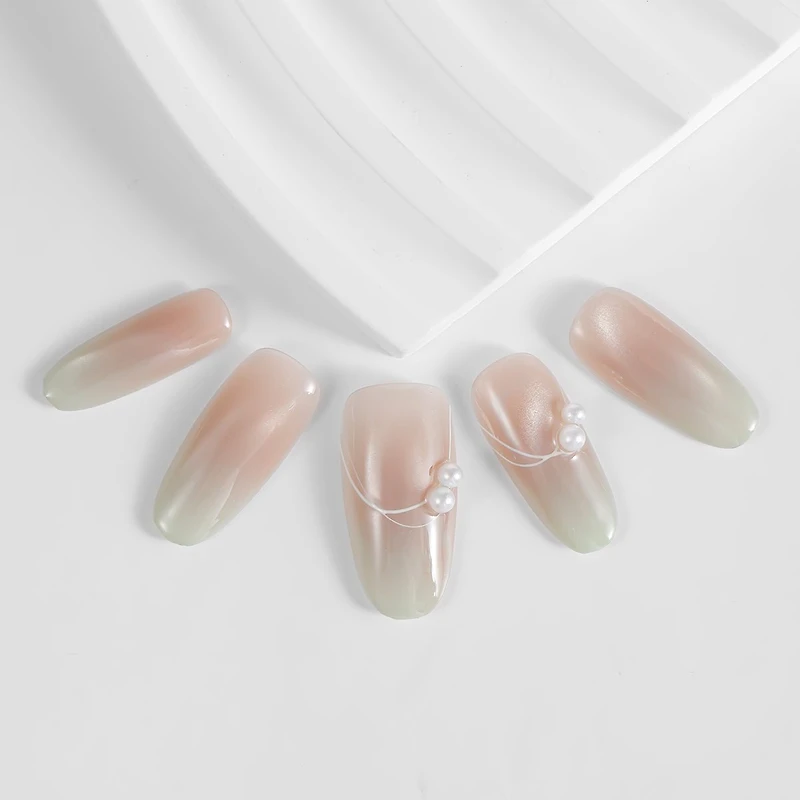 Kiokii Handmade Press-On Nails-Flesh Pink Gradient