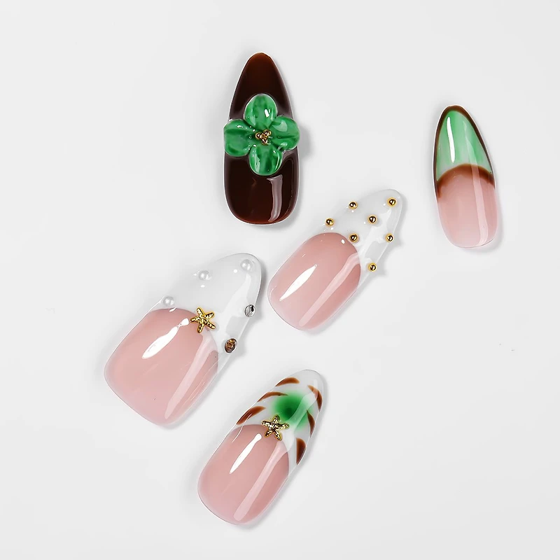 Kiokii Handmade Press-On Nails-Glamorous Bloom