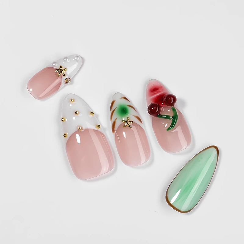 Kiokii Handmade Press-On Nails-Glamorous Bloom