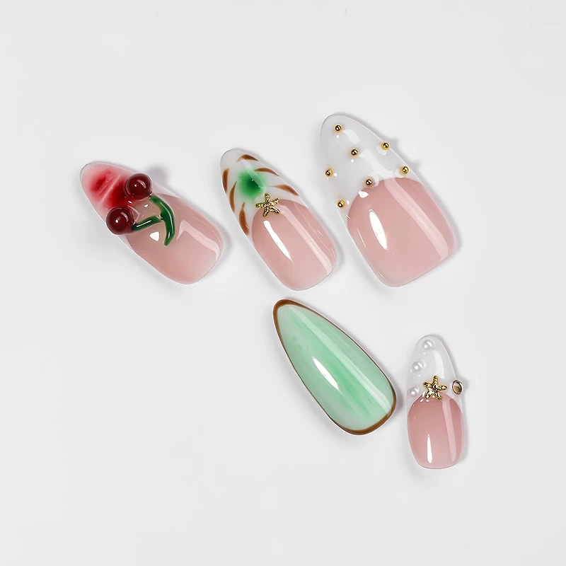 Kiokii Handmade Press-On Nails-Glamorous Bloom