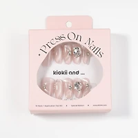 Kiokii Handmade Press-On Nails-Glamorous Pink Cat-Eye Nail Set