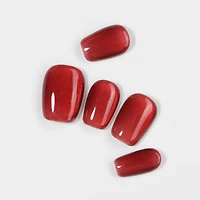 Kiokii Handmade Press-On Nails-Glamorous Red Shimmer