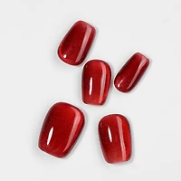 Kiokii Handmade Press-On Nails-Glamorous Red Shimmer