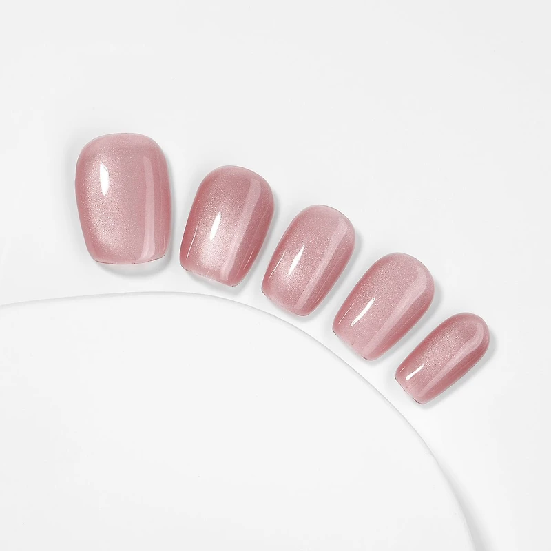 Kiokii Handmade Press-On Nails-Glamorous Soft Pink Nail Set