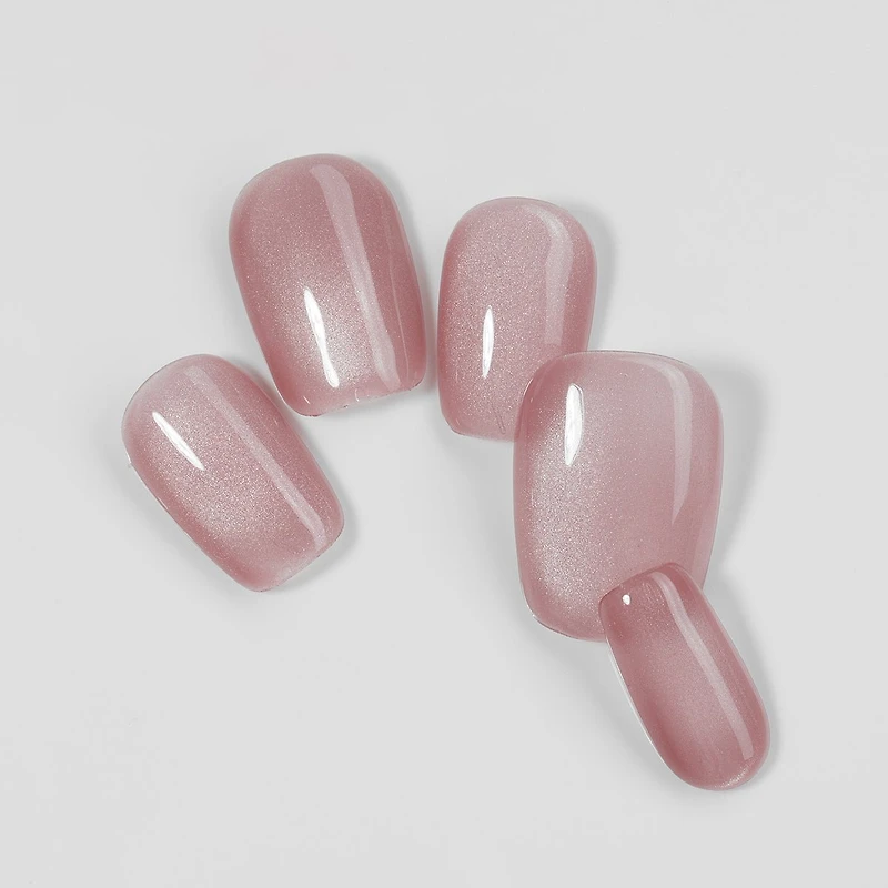 Kiokii Handmade Press-On Nails-Glamorous Soft Pink Nail Set
