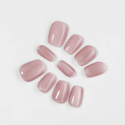 Kiokii Handmade Press-On Nails-Glamorous Soft Pink Nail Set