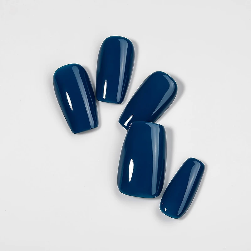 Kiokii Handmade Press-On Nails-Glossy Azure Elegance
