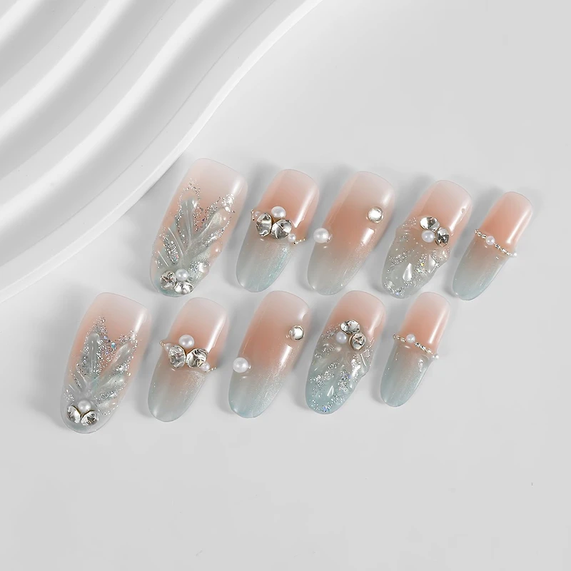 Kiokii Handmade Press-On Nails-Nude Pink Gradient
