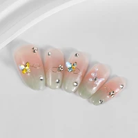Kiokii Handmade Press-On Nails-Pink-Green Gradient