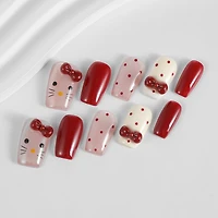 Kiokii Handmade Press-On Nails-Sweet Cherry