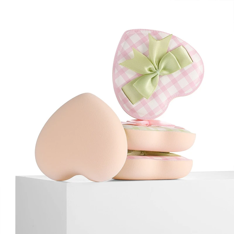 Kiokii Peach Soft Sponge Makeup Powder Puffs Set 2pcs
