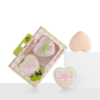 Kiokii Peach Soft Sponge Makeup Powder Puffs Set 2pcs