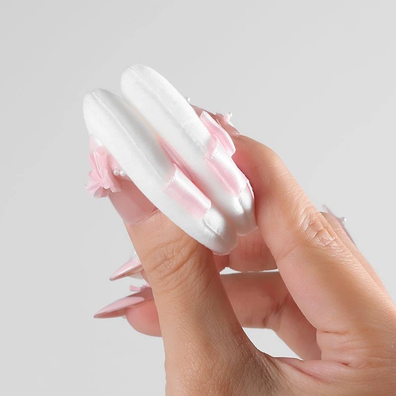 Kiokii Pink Satin Bow Powder Puffs  2pcs
