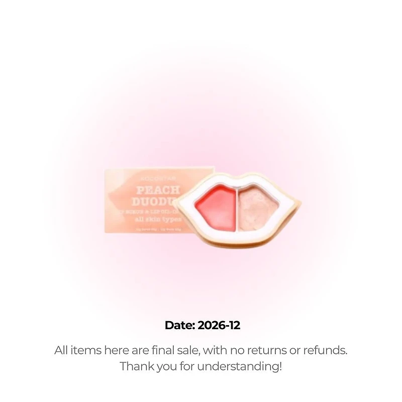 KOCOSTAR Peach Duoduo Lip Scrub & Lip Oil in Cream 21.5g (Clearance)