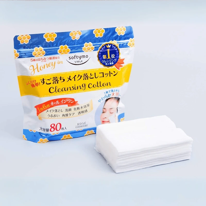KOSE Softymo Cleansing Cotton (HoneyMild) 80 Sheets