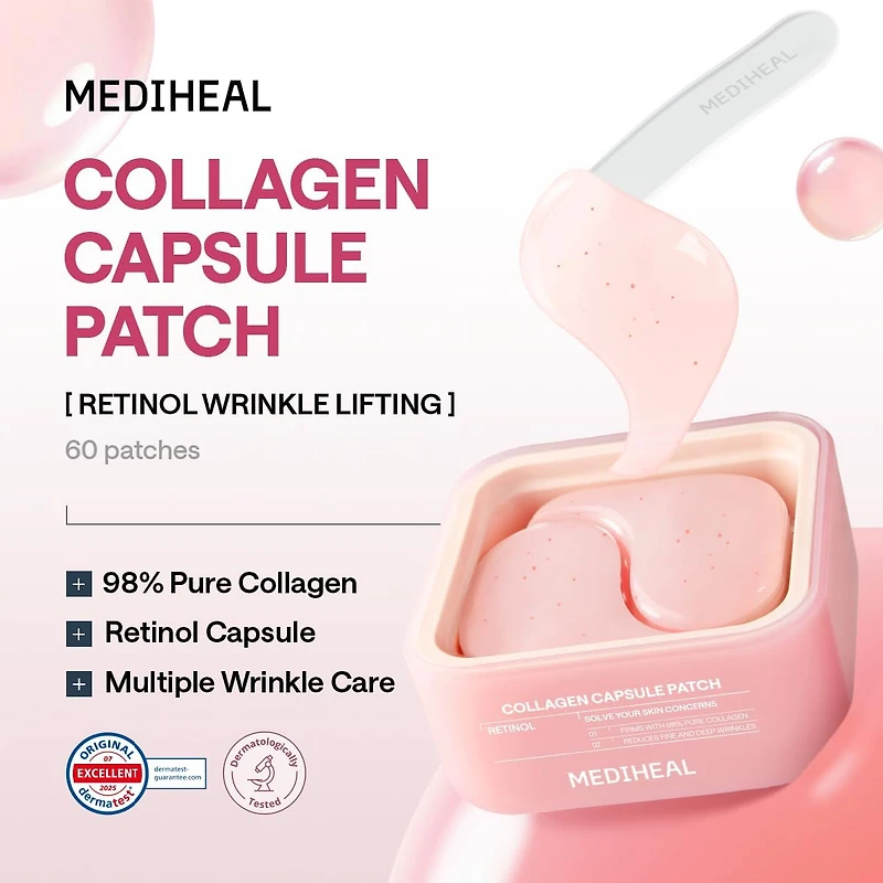 MEDIHEAL Collagen Capsule Patch Retinol Wrinkle Lifting 60pcs