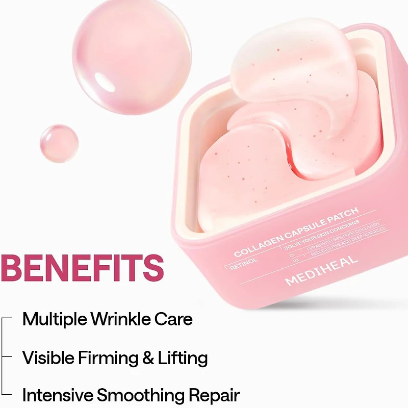 MEDIHEAL Collagen Capsule Patch Retinol Wrinkle Lifting 60pcs