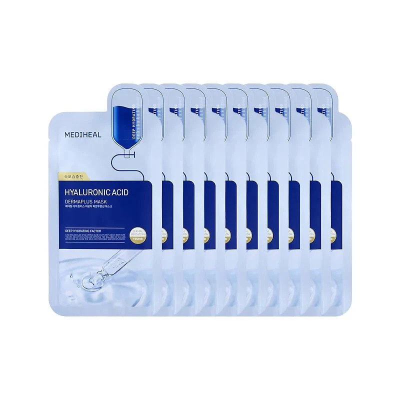 MEDIHEAL Dermaplus Low Molecular Hyaluronic Acid Mask 10pcs