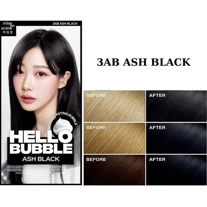 MISE EN SCENE Hello Bubble 3AB Ash Black 2025 (Aespa-Giselle) 100g
