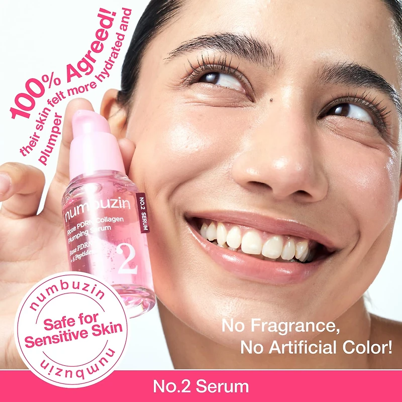 Numbuzin No.2 Rose PDRN Collagen Plumping Serum 30ml