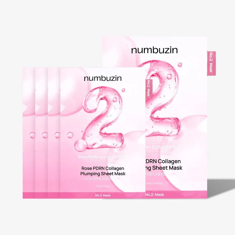 Numbuzin No.2 Rose PDRN Collagen Plumping Sheet Mask 4pcs