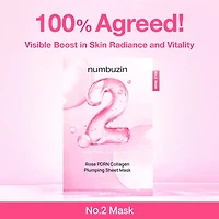Numbuzin No.2 Rose PDRN Collagen Plumping Sheet Mask 4pcs