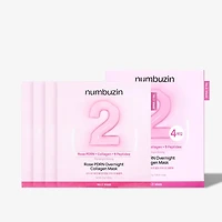 Numbuzin No.2 Rose PDRN Overnight Collagen Mask 4pc