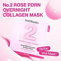 Numbuzin No.2 Rose PDRN Overnight Collagen Mask 4pc