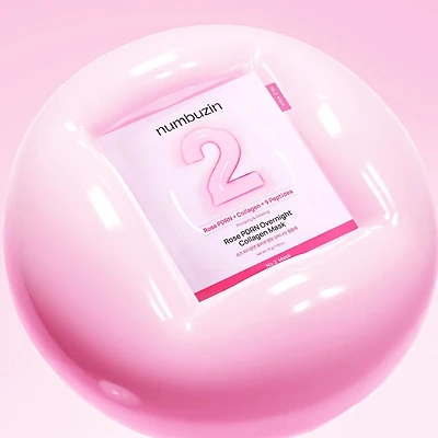 Numbuzin No.2 Rose PDRN Overnight Collagen Mask 4pc